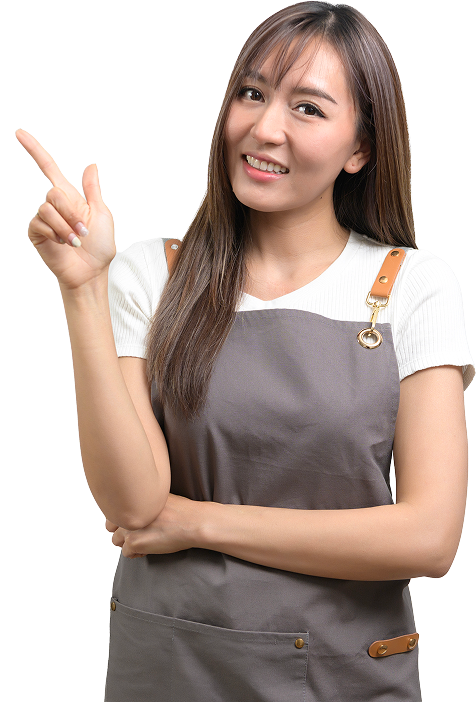woman wearing apron over white background studio 2aaa024 12 22 23 18 31 utc 1